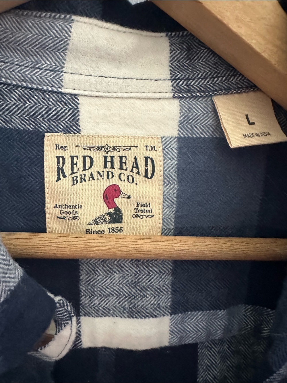 RedHead Men’s Navy & White Plaid Button-Down Shirt - Picture 4 of 4
